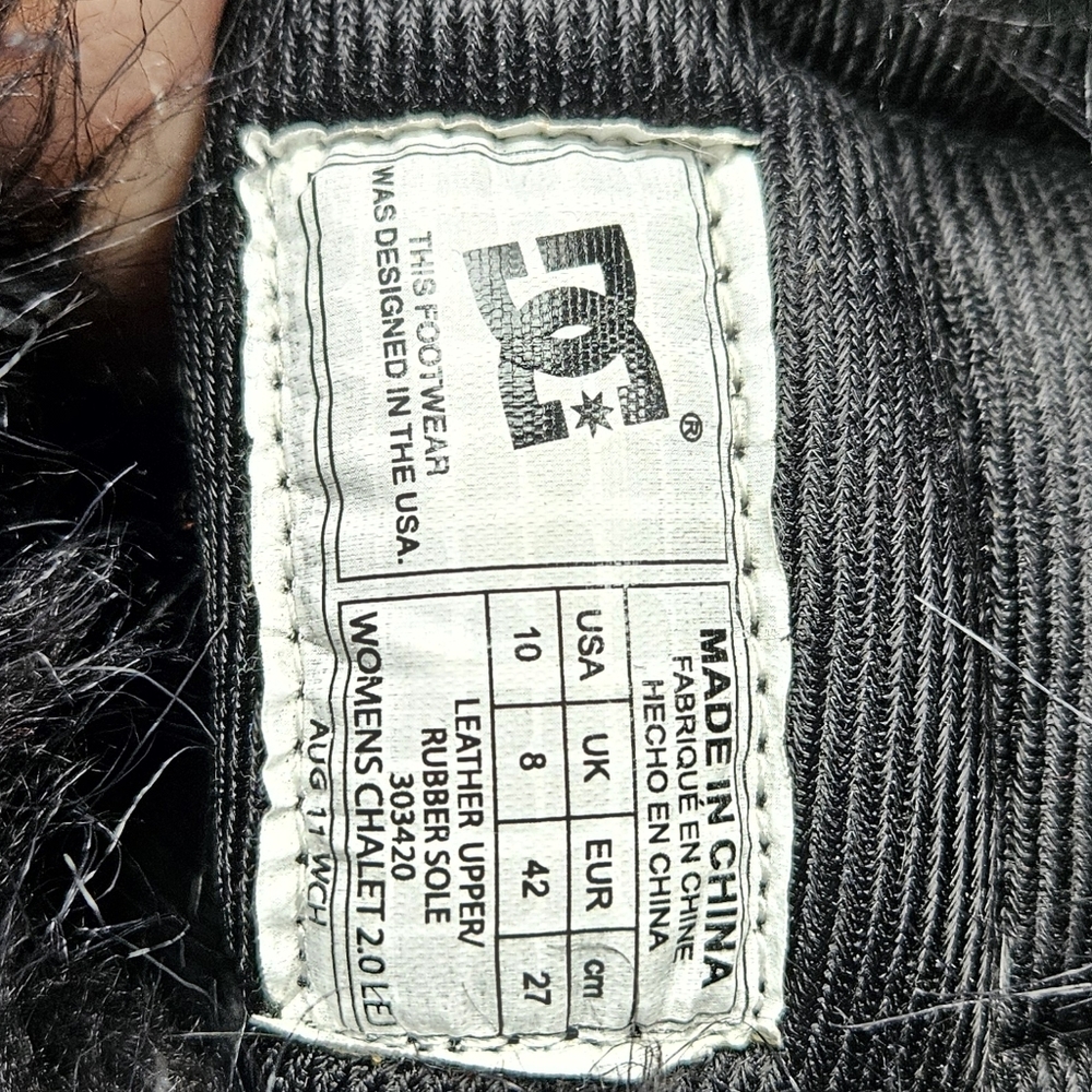 VTG DC Shoes Chalet SE 2.0 Black Snow Moon Boots Faux Fur Rhinestone Y2K - Picture 11 of 13